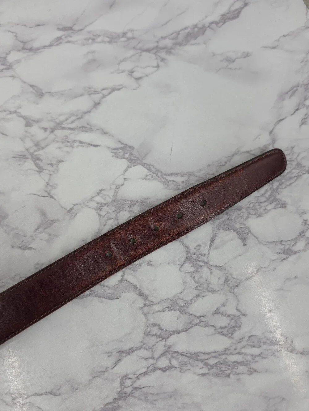 Trafalgar Cortina Handmade Leather Oxblood Burgundy Belt Kholmogor Cowhide